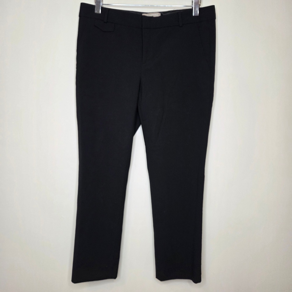 Banana Republic Womens 6 Black Wool Blend Tailored Straight Leg Dress Pants